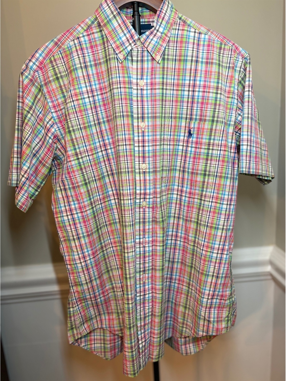Ralph Lauren Classic fit plaid men’s short sleeve shirt M